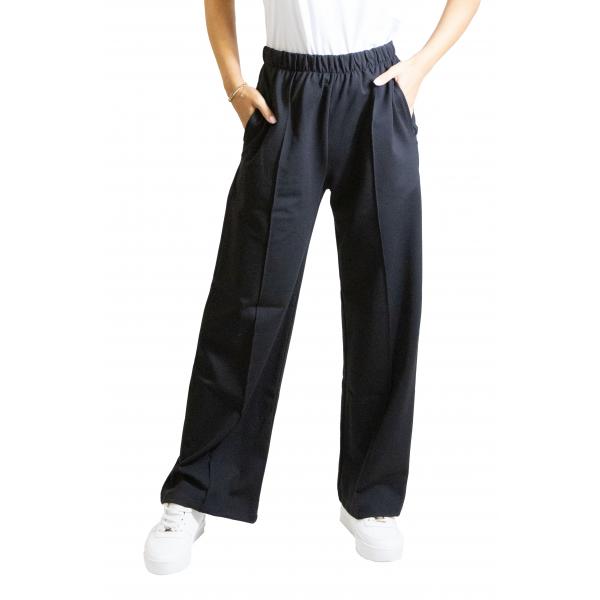 Pantalone in tuta palazzo con elastico in vita